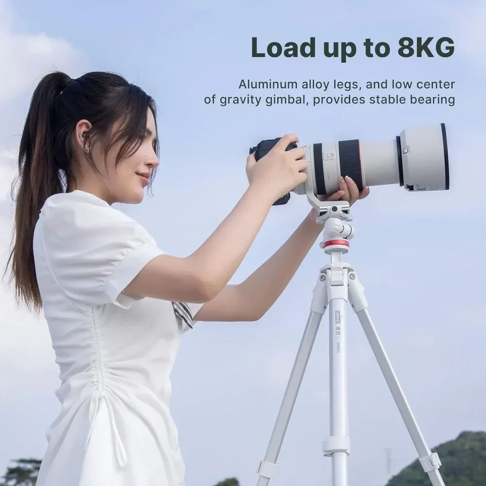 ULANZI MT-55 Camera Travel Tripod White, for DSLR Camera Video Shooting